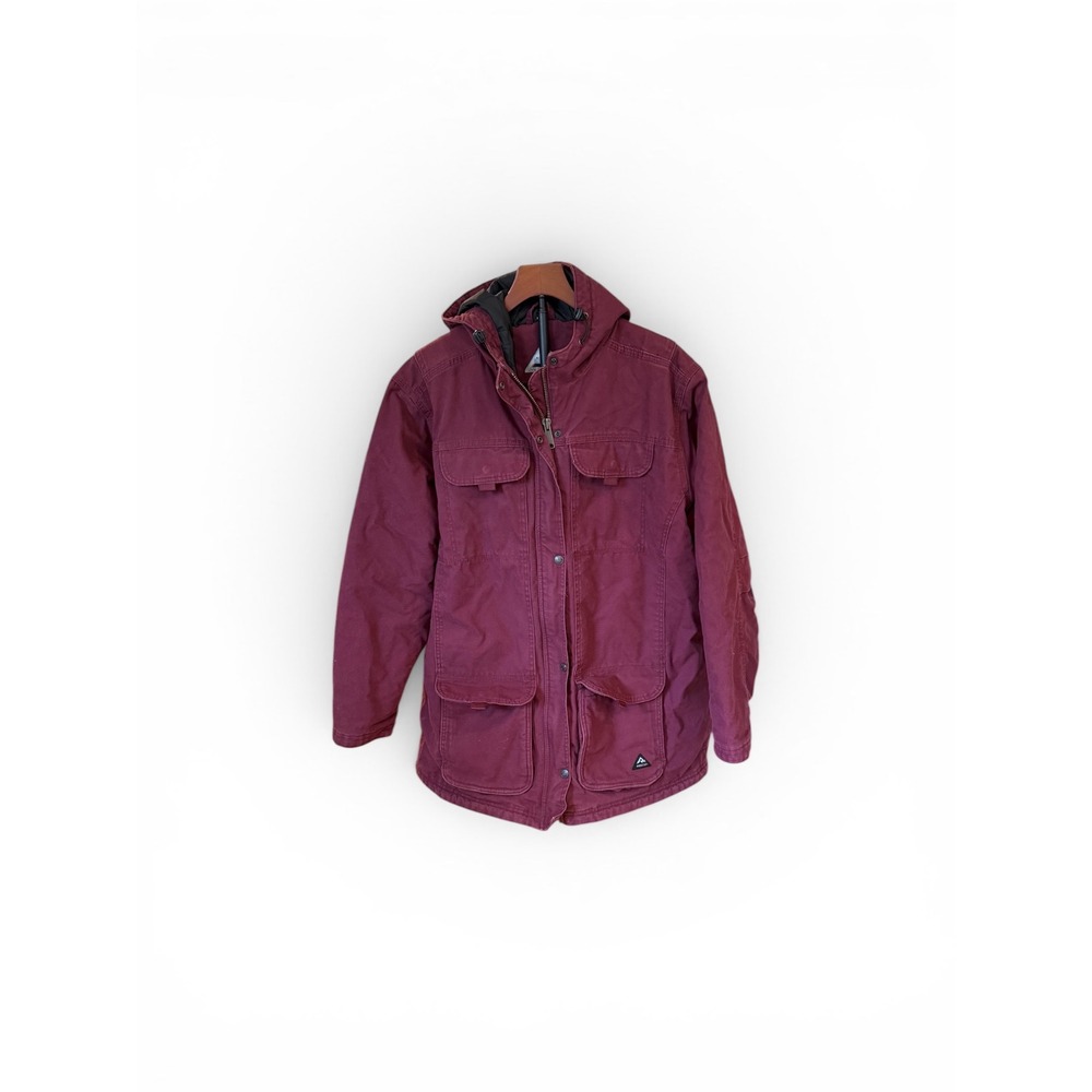 Ridgecut Toughwear Womens‎ 3X Maroon Hooded Work Jacket Cotton Duck Canvas Coat